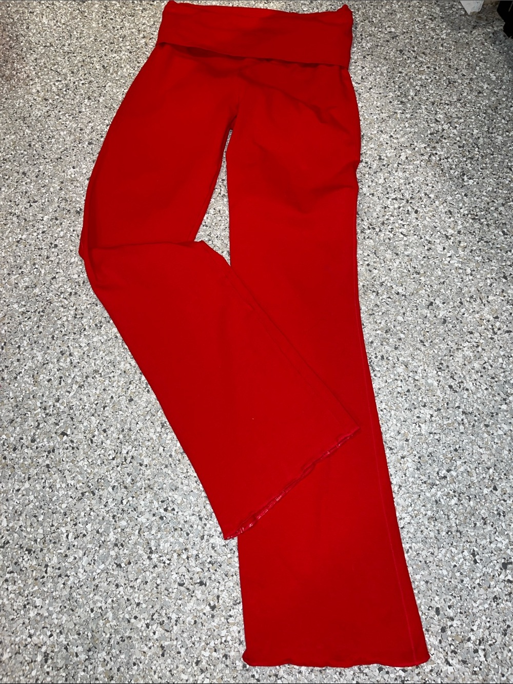 Red PUMIEY Women's Track Pants & Joggers - Fold-Over Waist inseam 29 long